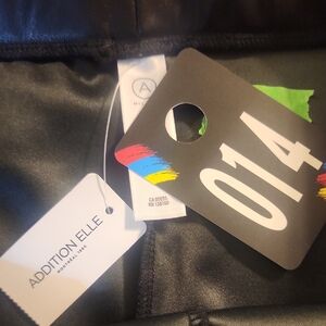 #14...NWT...AdditionElle Elegant Black Faux Leather Pants...18/20